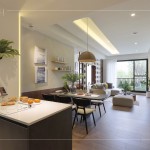 125年歷史的德國太格木地板，100%布蘭登堡FSC原樹林材，將永續(xù)理念融入於設(shè)計(jì)素材。(圖為大塊藏硯–樣品屋實(shí)景圖)