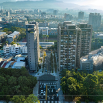 延伸開(kāi)闢的「樂(lè)業(yè)一路」引入東光園道的綠意，串聯(lián)城市脈絡(luò)，以「縫合」意象將社區(qū)融入在地生活紋理之中。