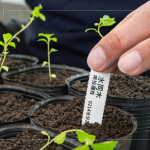 為每一種樹種繫上標籤，清楚標示樹種名稱、分盆日期、種子採集地、生產(chǎn)批號、水分、遮光級數(shù)，方便日後記錄與維護。