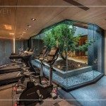 為樹保留一方天地，位於B1的健身空間，讓綠意、光線自然穿透，健身的同時(shí)
也可以享受被綠意包圍的森活感。