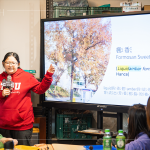 下半堂進(jìn)行楓香果實(shí)手作課，透過老師的專業(yè)介紹下，了解大自然裡的生態(tài)與奧秘。